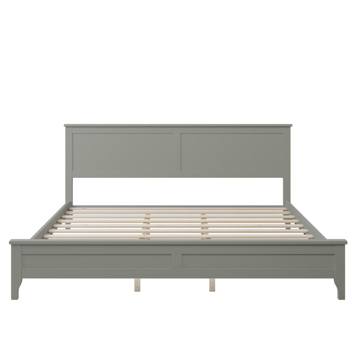 Harper & Bright Designs King Size Platform Bed Frame with headboard/Solid Wood Foundation with Wood Slat Support/No Box Spring Needed/Easy Assembly, Rustic Pine - Gray Harper & Bright Designs
