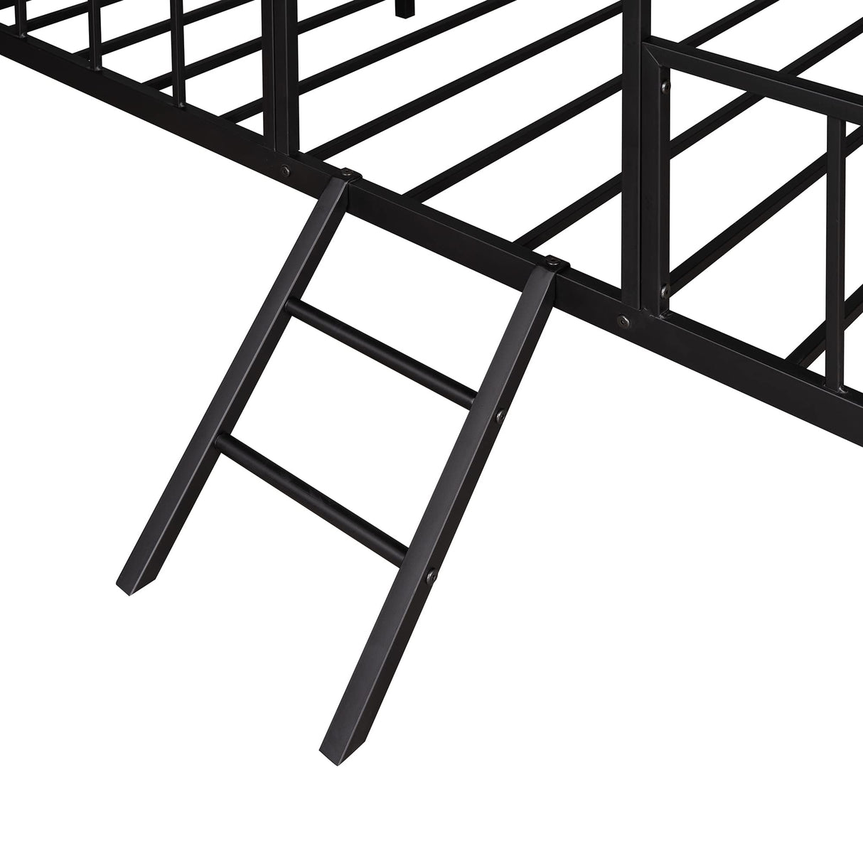 Harper & Bright Designs Metal Twin Size House Loft Bed for Kids, Low Loft Bed with Roof and Ladder, Junoir Loft Bed Twin for Girls Boys,Playhouse Bed Frame, Black Harper & Bright Designs