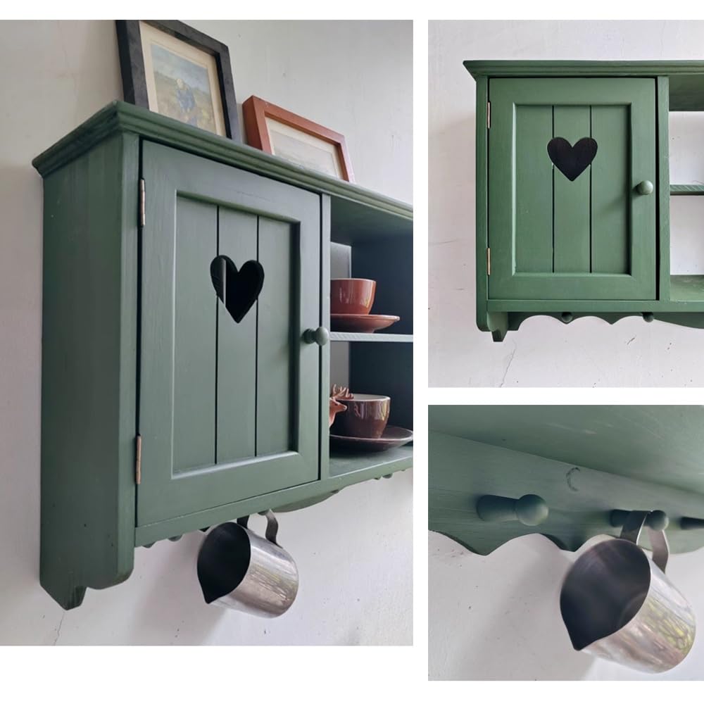 Qivzixamjr Hanging Display Shelf Organizer, Wall Mounted Curio Cabinet with Hooks, Wooden Collection Storage Rack, Floating Countertop Display Rack for Living Room, Bedroom, Kitchen(Light Blue) Qivzixamjr