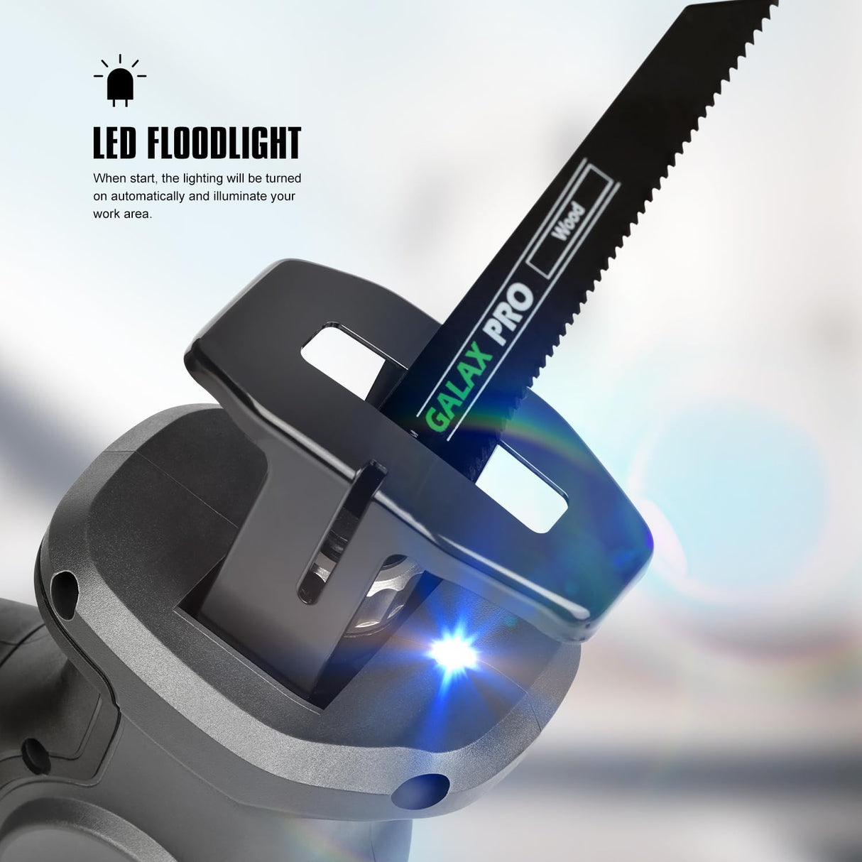 GALAX PRO 20V Cordless Reciprocating Saw, 0-3000RPM Variable Speed Power Reciprocating Saw with 4.0Ah Battery, 2pcs Wood Saw Blades & 1pcs Metal Saw Blade GALAX PRO