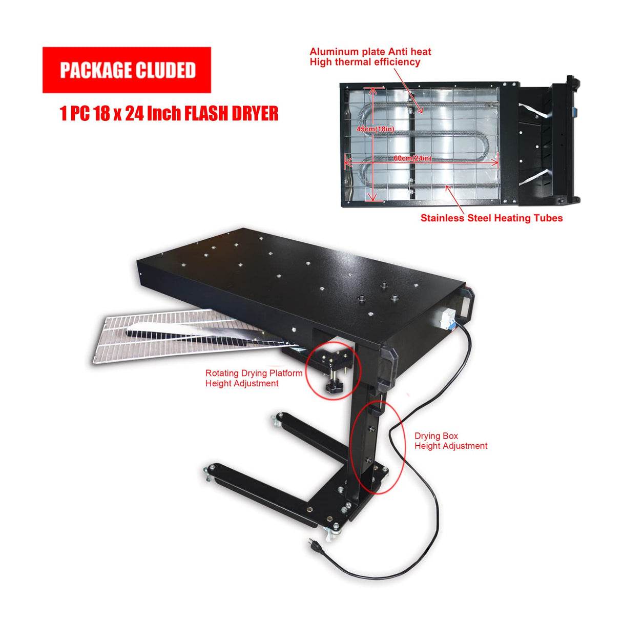 Tianiuseen 4 Color 2 Station Screen Printing Kit Desktop Screen Printer Silk Printing Press Equipment Material 18 * 20 inch Flash Dryer UV Exposure Unit for T-Shirt DIY Tianiuseen