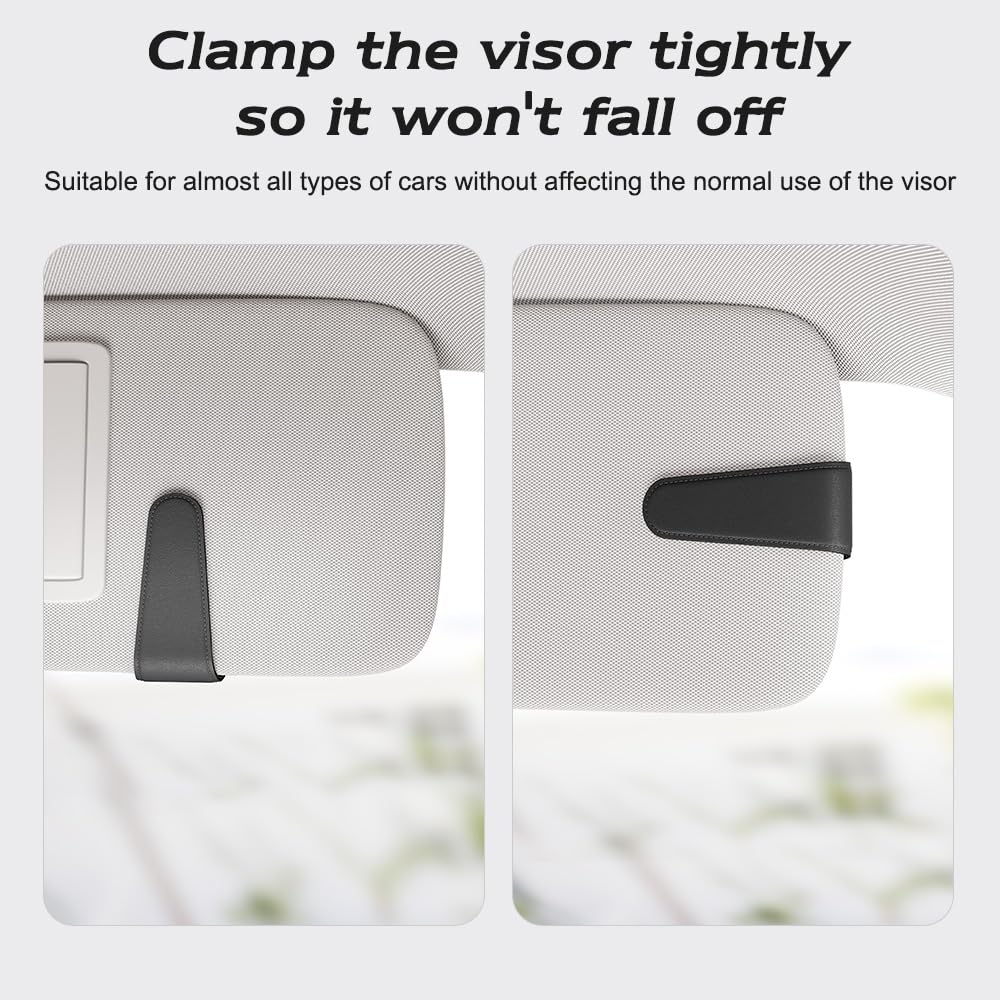 Sotfamily Sunglass Holder for Car Visor, Suede Cloth Magnetic Sunglass Organizer for Car Accessories, 2 Packs, Black Sotfamily
