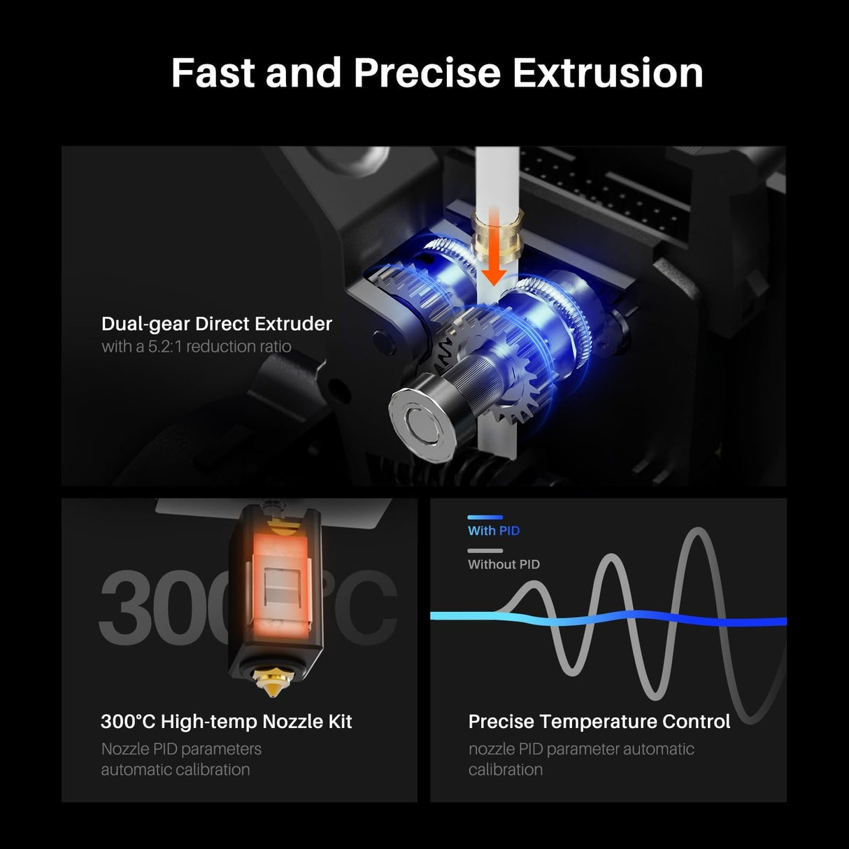 ELEGOO Extruder for Neptune 4 Plus/Max 3D Printer, Fully Assemble Dual-Gear Direct Drive Extruder, ELEGOO Official 3D Printer Accessories ELEGOO