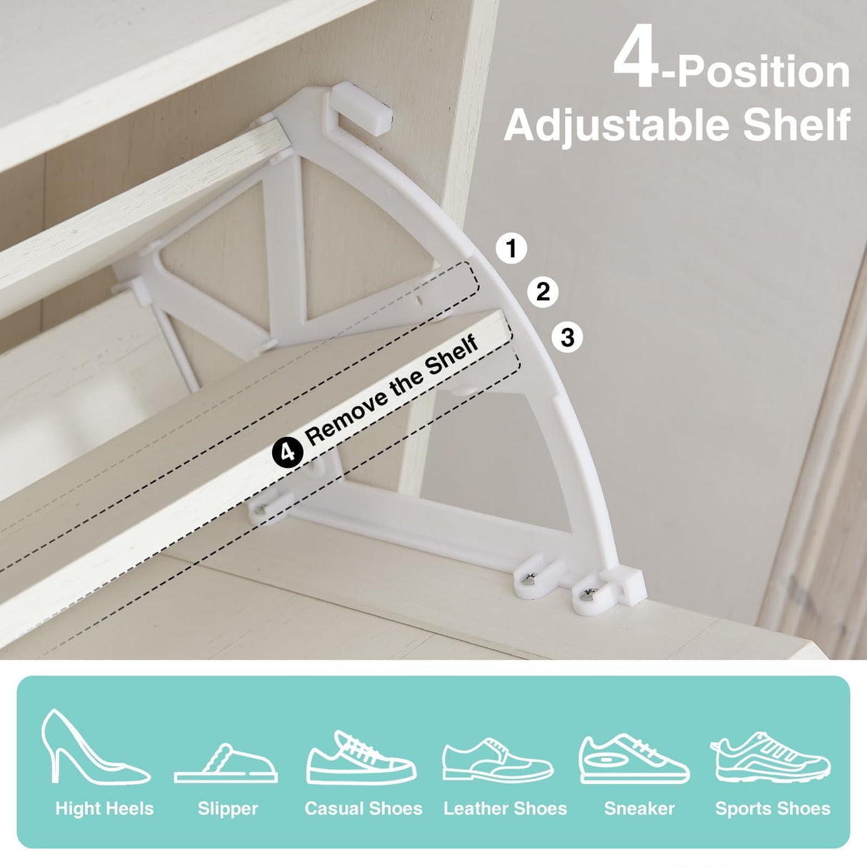 Barnyatoh Shoe Storage Cabinet,Farmhouse Shoe Organizer with 2 Flip Drawers & Barn Door Design,Freestanding Hidden Slim Narrow Shoe Rack Cabinet with Open Storage for Entryway, Foyer,Hallway,White Barnyatoh