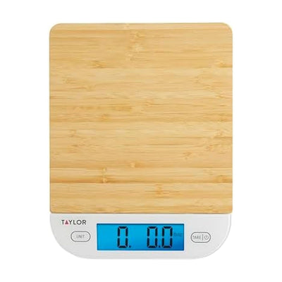 Taylor Digital Eco-Friendly Bamboo Kitchen Food Scale, 15 Pound Capacity, Natural