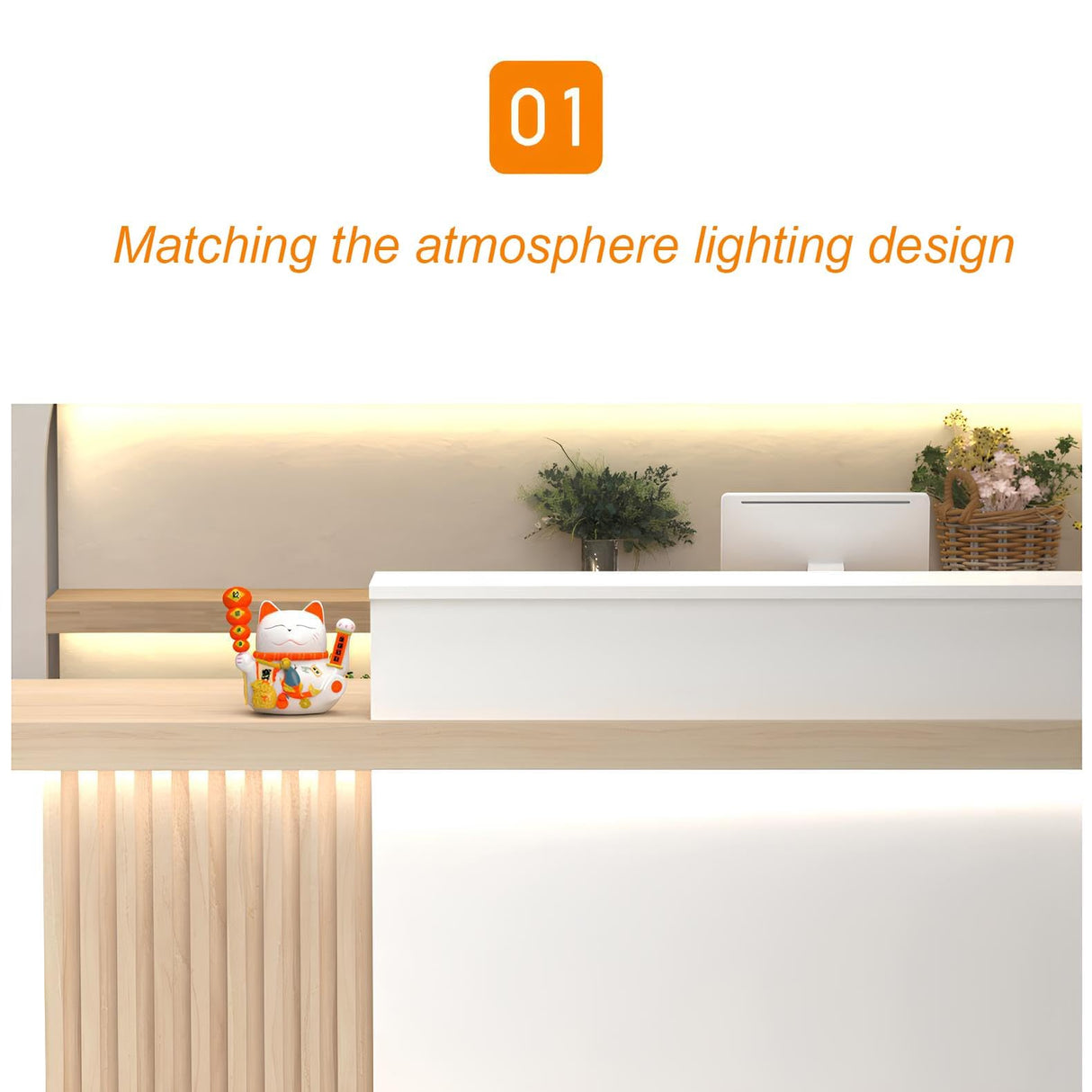 Modern L-Shaped Large Wooden Commercial Reception Desk,Reception Desk with Counter & Lockable Drawers,for Clothing Store, Shop,Company Front, Coffee Shop- Easy to Install Generic