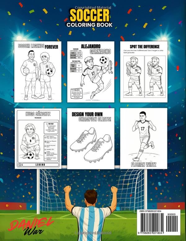 Soccer Coloring Book: Soccer Legends and Stars to Color – with fun facts and stats inside! The perfect gift for young soccer fans ages 8–12 Majosta