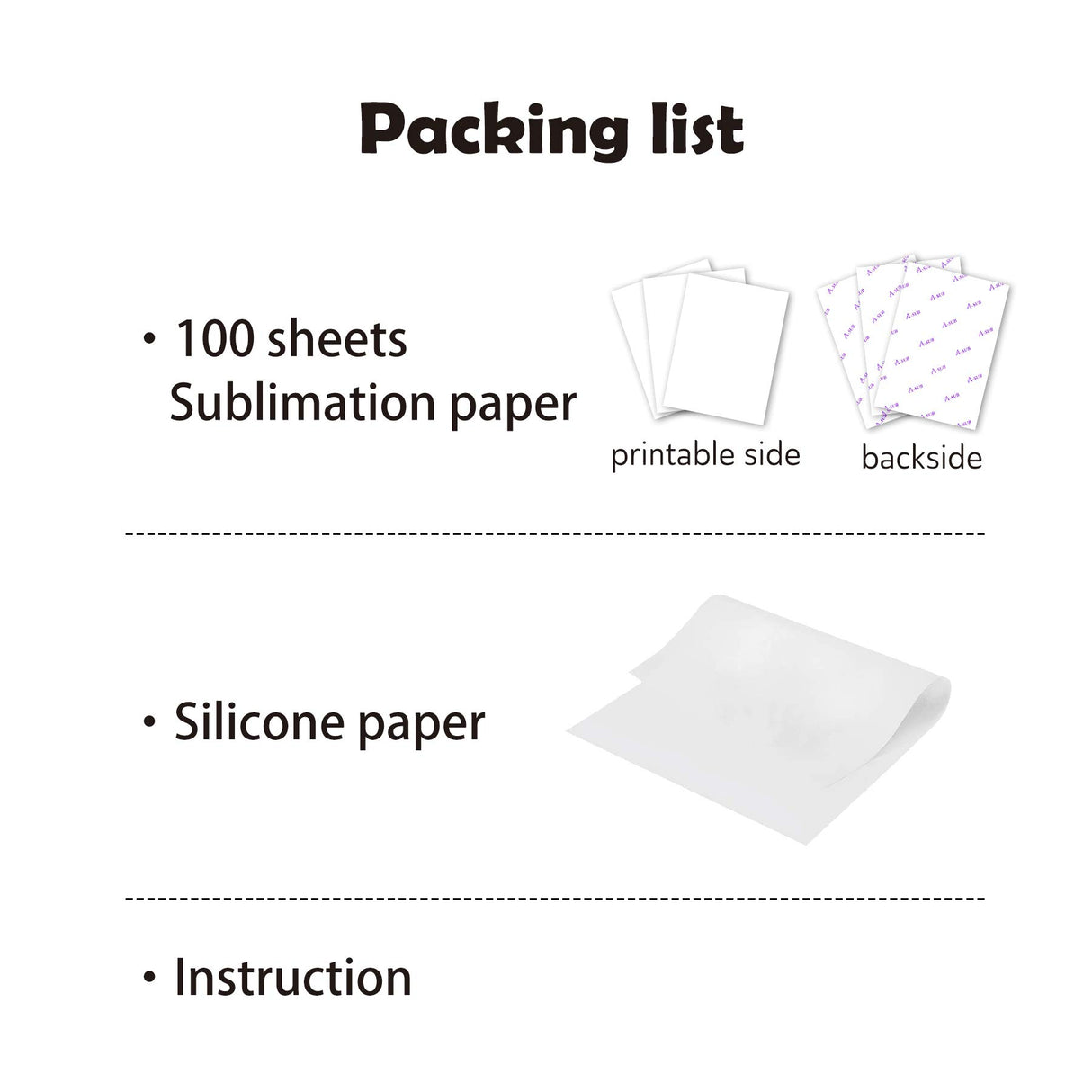 A-SUB Sublimation Paper 8.5x14 Inch for DIY Unique Christmas Gifts Compatible with Inkjet Printer which Match Sublimation Ink 100 Sheets A-SUB