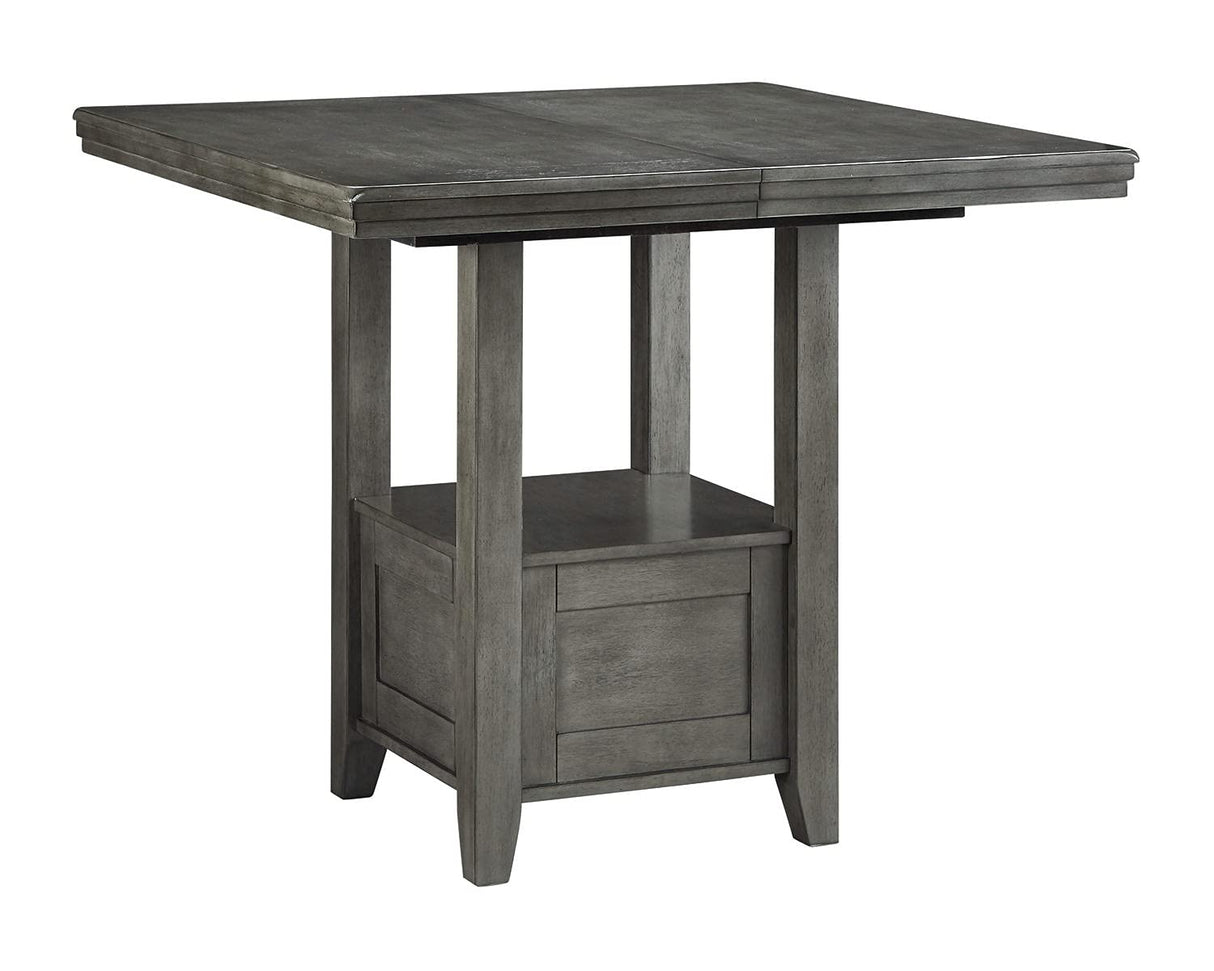 Signature Design by Ashley Hallanden Modern Farmhouse Counter Height Dining Room Extension Table, Dark Gray Signature Design by Ashley