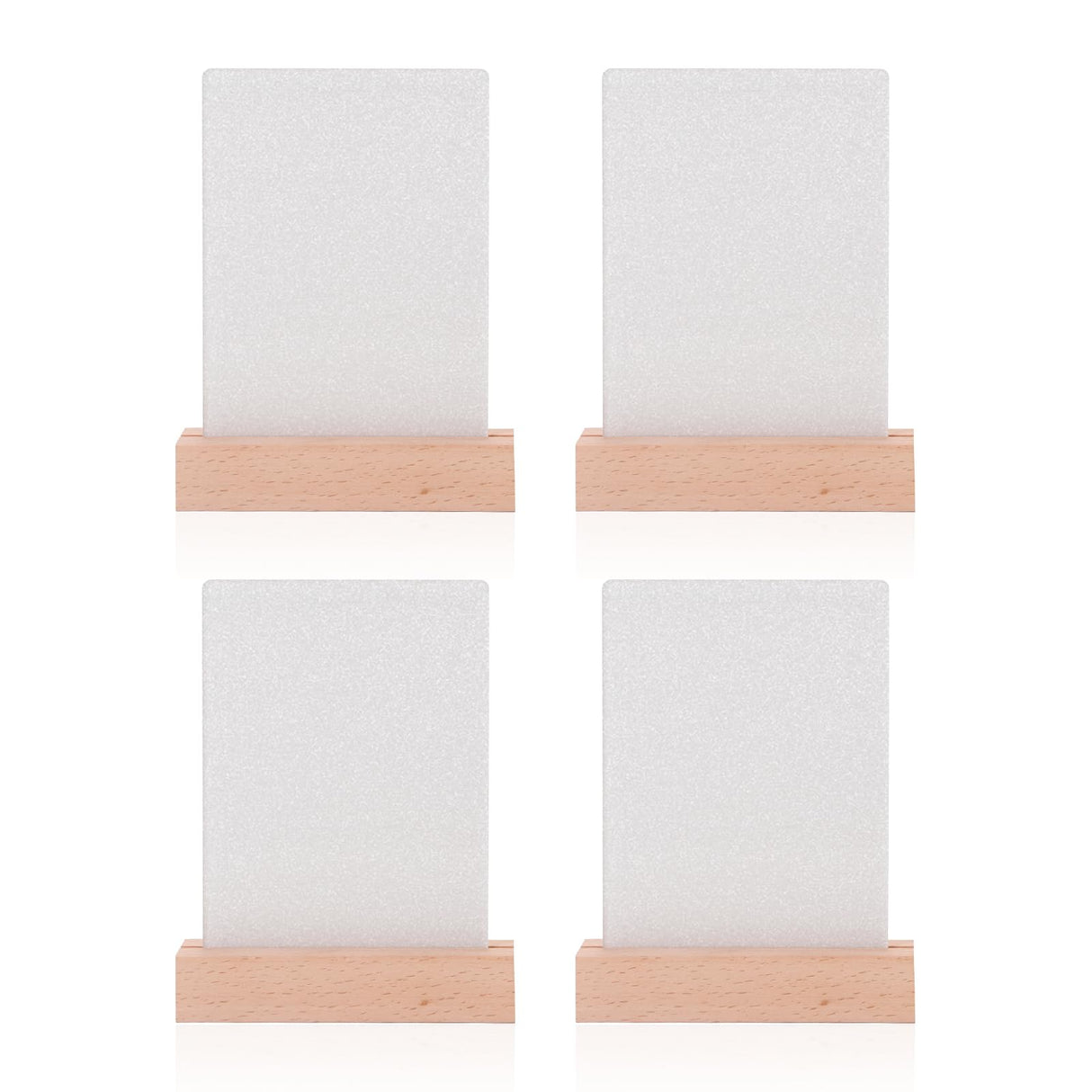 PYD Life 4 Pack Sublimation LED Acrylic Photo Frames Night Lights Glitter Blanks 5" x 7" with Warm Color Light,with Wood Stand for Heat Press Machine Printing PYD Life