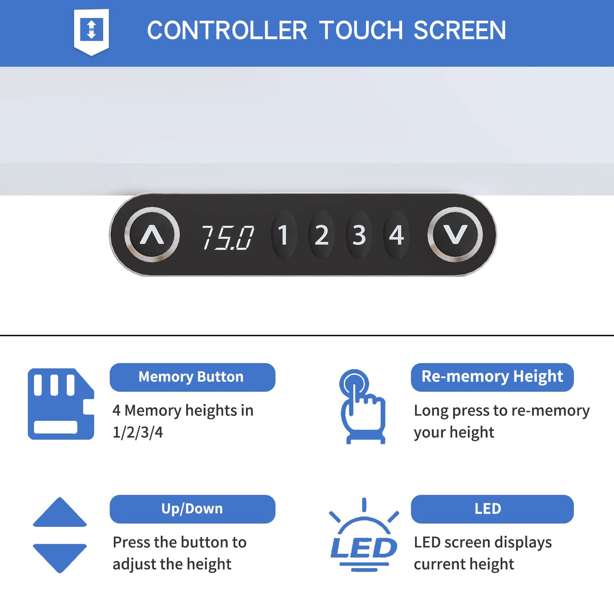 BUNOEM Height Adjustable Electric Standing Desk, 55X24 Height Stand Up Computer Desk,Sit and Stand Home Office Desk with Splice Board (White+Oak Top, White Frame) BUNOEM