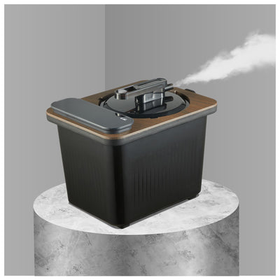 amocane Sauna Steam Portable Pot 4L, Stainless Steel Steam Generator for Saunas Home Spa Fumigation Steam Machine for Body Detox with Remote Control Anti-riot Device (110V, Wood Grain)