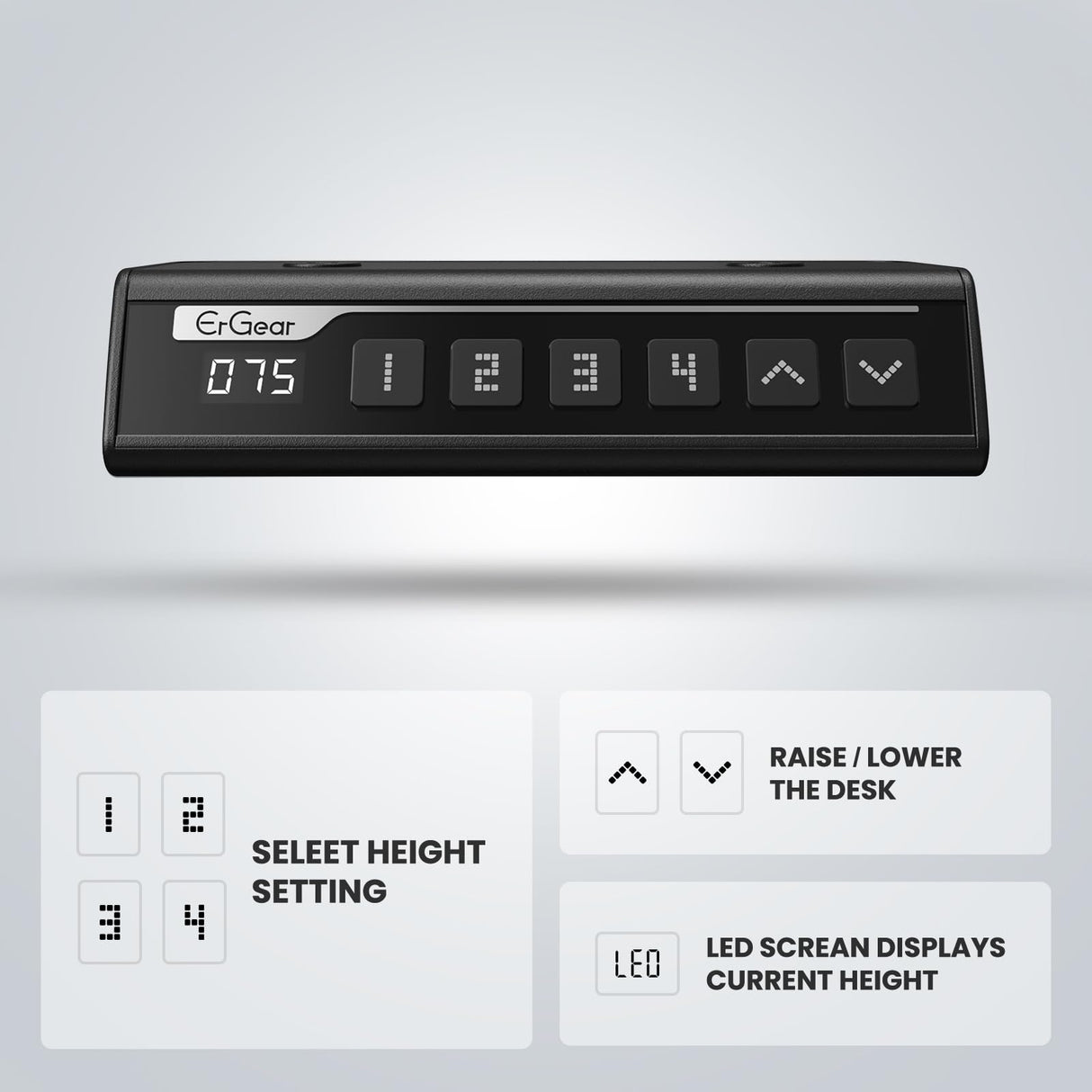 ErGear Electric Standing Desk Frame Height Adjustable Desk Legs Sit Stand Desk Frame Up to 47.2" Ergonomic Standing Desk Base Workstation Frame Only(White) ErGear