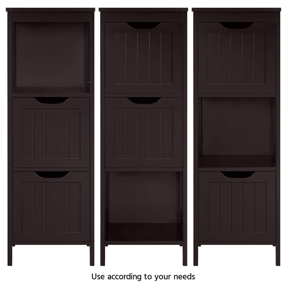 Yaheetech Espresso Wooden Multi-Functional Bathroom Storage Cabinet with Drawers and Adjustable Shelves Yaheetech