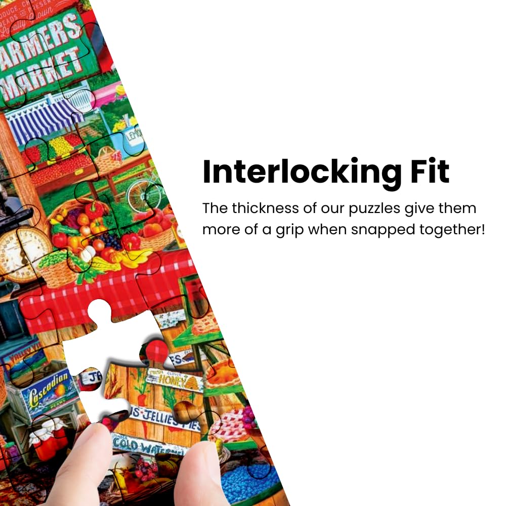 MasterPieces 750 Piece Jigsaw Puzzle for Adults, Family, Or Youth - Town Square Booths - 18"x24" Masterpieces