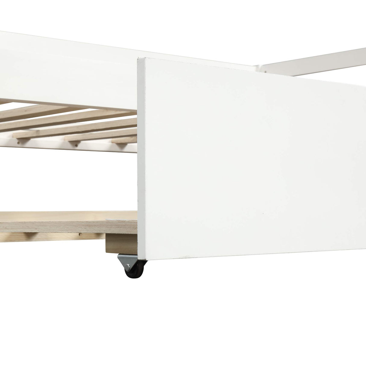 Merax Twin Daybed with Trundle, Solid Wood Captains Bed Twin Size Sofa Bed Frame (White) Merax