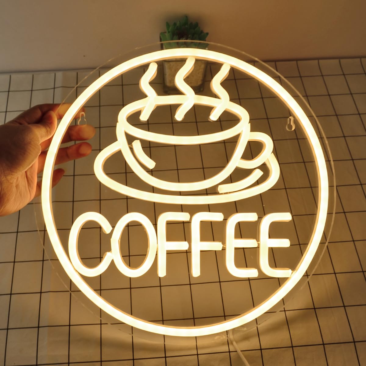 Britrio Coffee Neon Sign for Home Cafe Bar Kitchen Dinning Room Light Birthday Party Bedroom Restaurant Pub Man Cave LED Wall Art Decoration Holiday Gift 5V USB Powered Warm White Britrio
