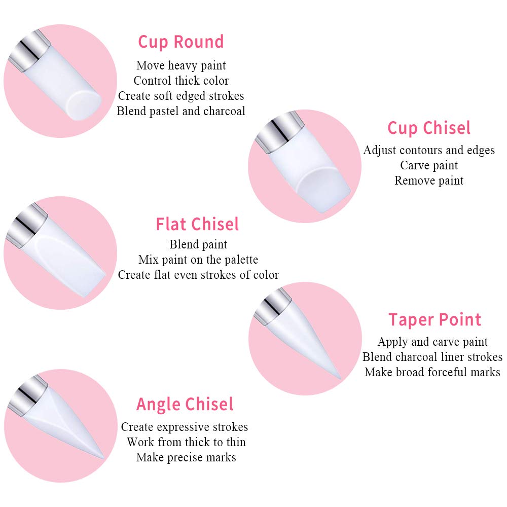 21 Pcs Nail Art Brushes Nail Art Tool Set Resin Palette Nail Art Painting Mixed Color 2 Way Acrylic Silicone Carving Pen Dotting Pen Tool Manicure Kit DIY Makeup Display Board for Home Salon, Pink AUOCATTAIL