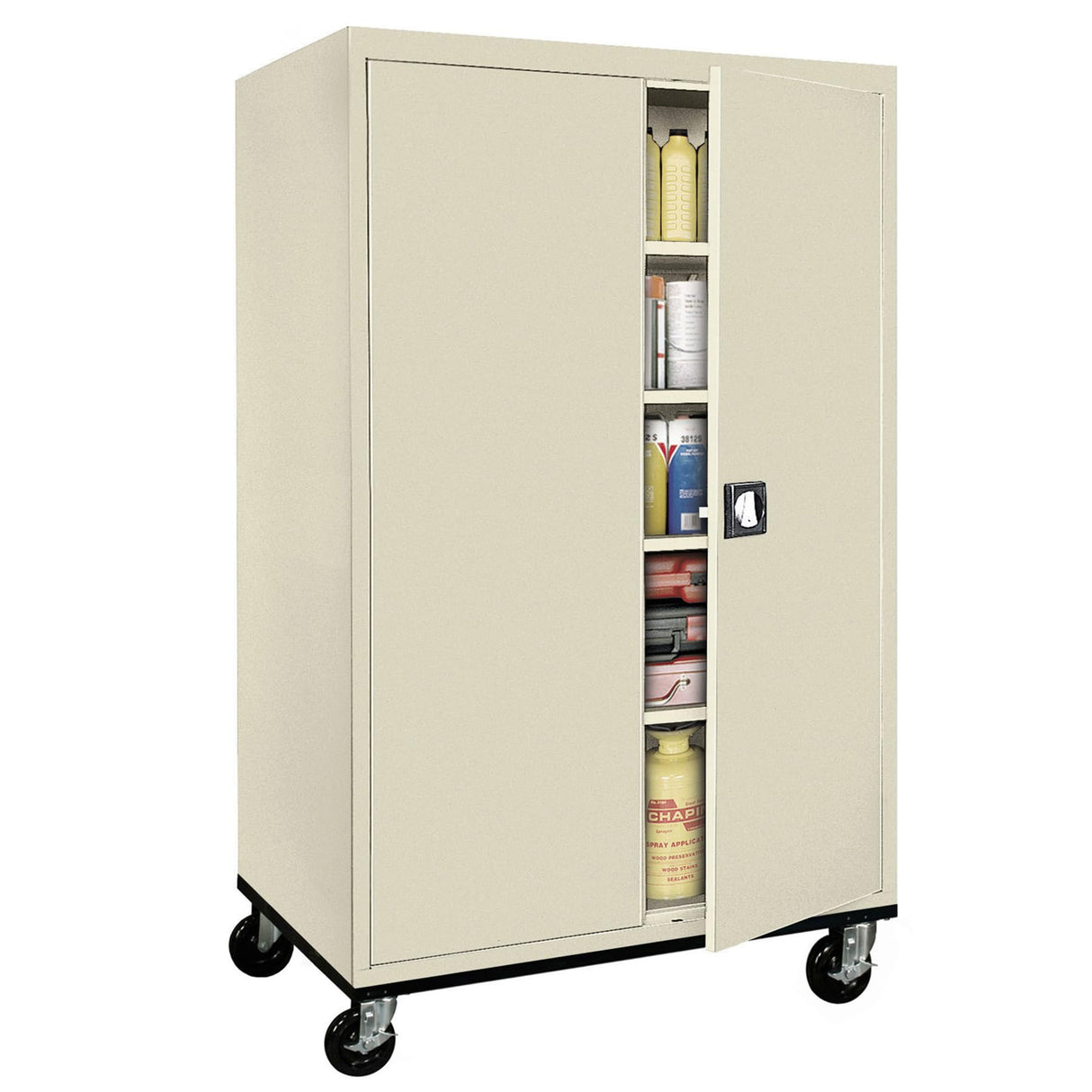 Sandusky Lee TA4R462472-07 Mobile Steel Cabinet, 46" W x 24" D x 78" H, Putty Sandusky