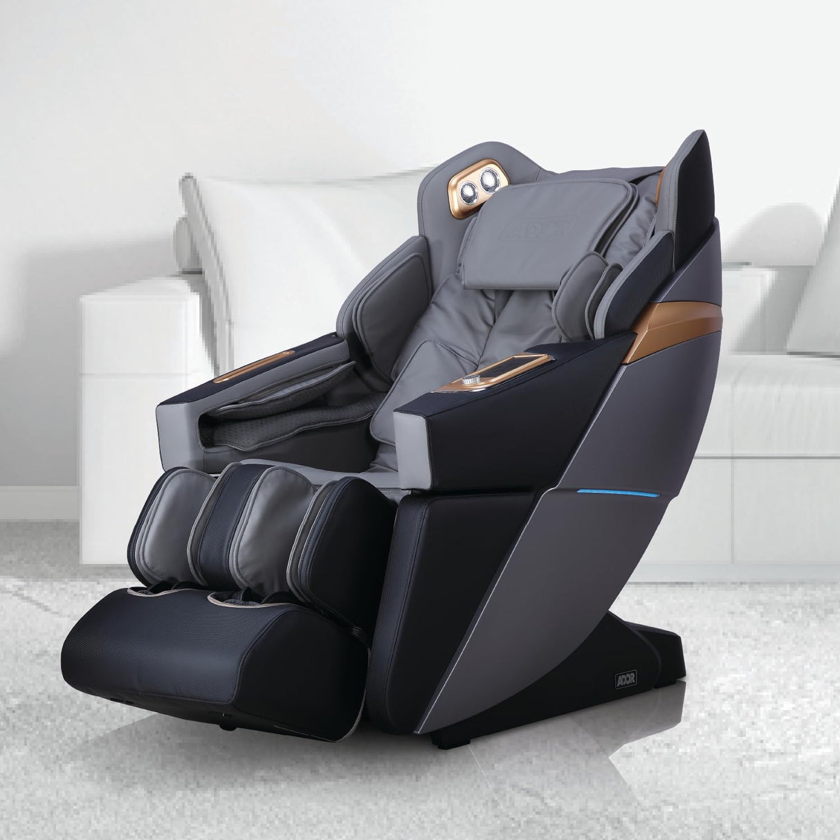 Osaki Ador Allure 3D Zero Gravity Ergonomic SL-Track Intelligent Voice Control Massage Chair - Black & Charcoal Osaki