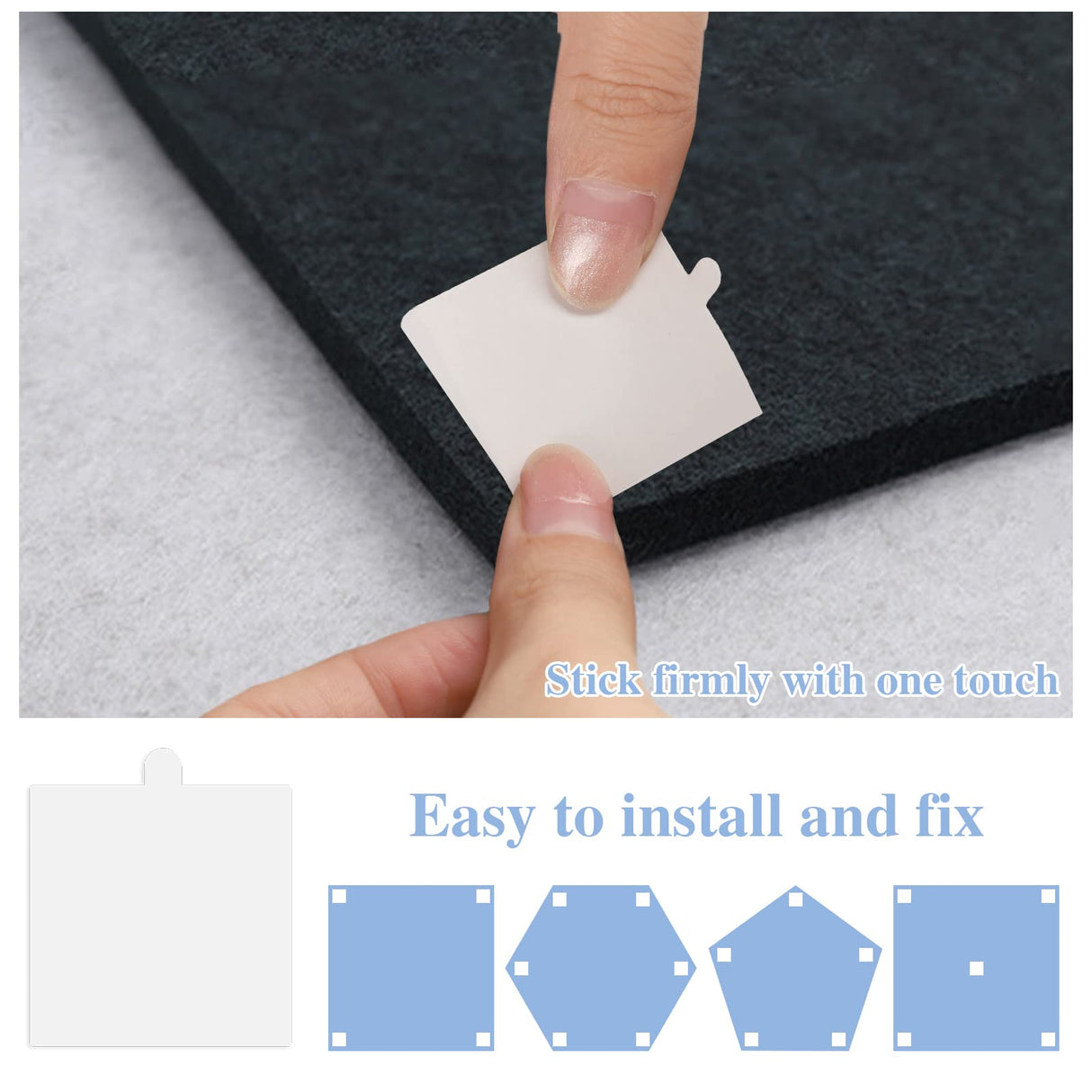 140 Pack Double Sided Tape for Acoustic Panels, Transparent Acoustic Foam Adhesive Heavy Duty Wall Mounting Squares for Sound Proof Foam Panels, 1.4 inch Prudiut