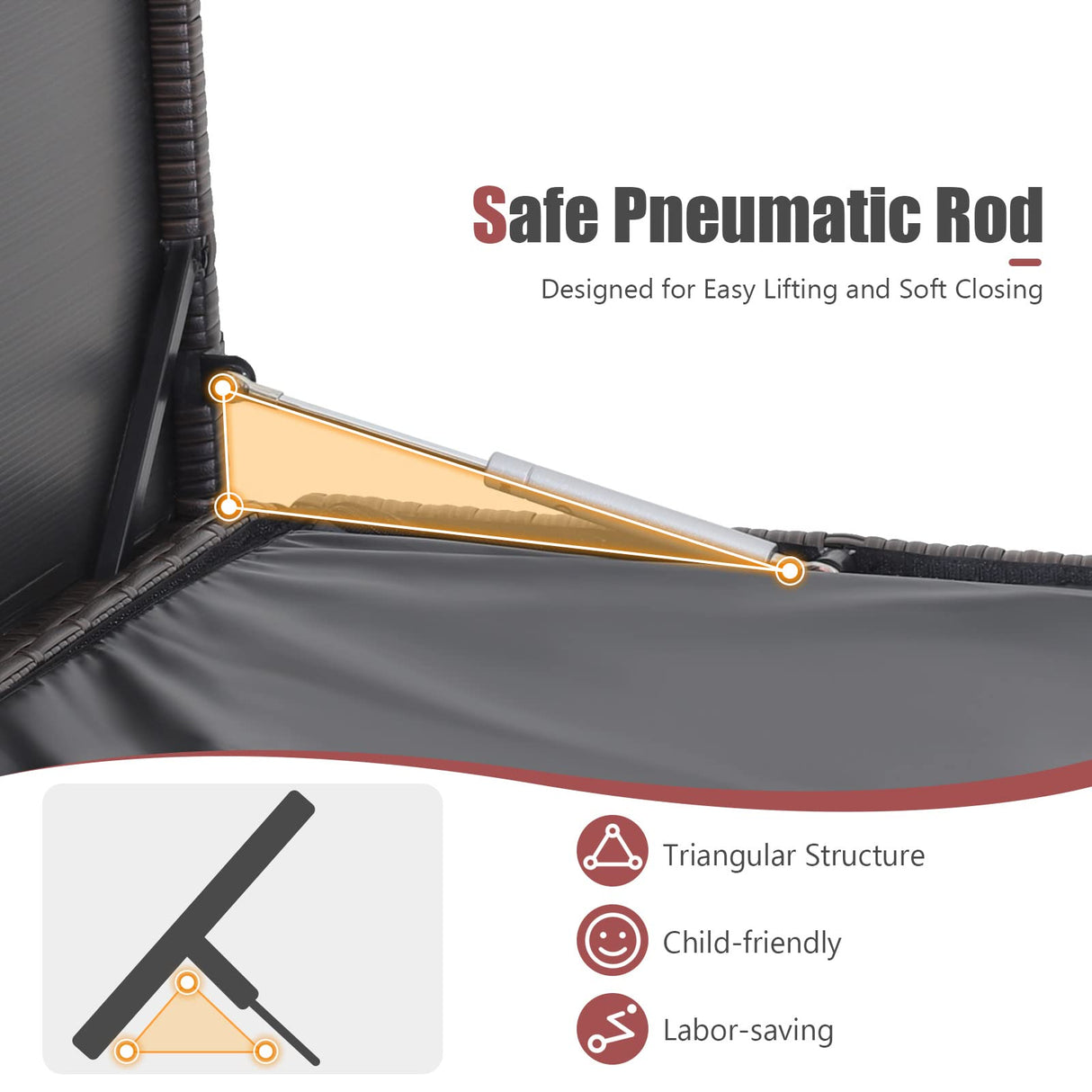 Tangkula 175 Gallon Outdoor Storage Box, Wicker Patio Deck Box with 2 Universal Wheels and Waterproof Zippered Liner, Outdoor Storage Container for Cushions, Toys and Garden Tools Tangkula