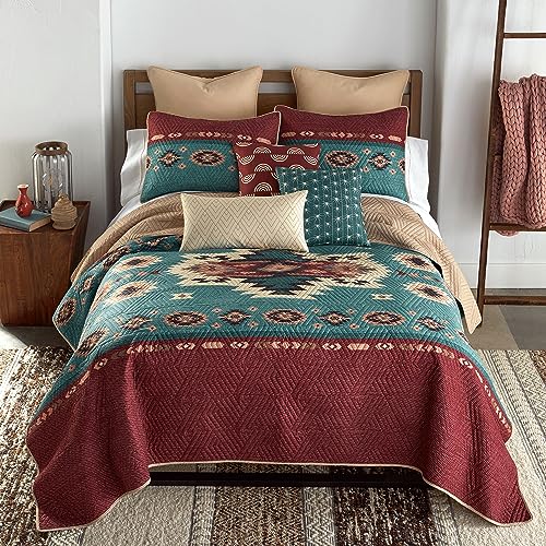 Donna Sharp King Bedding Set - 3 Piece - Apache Southwest Quilt Set with Quilt and Two Pillow Shams - Machine Washable Donna Sharp