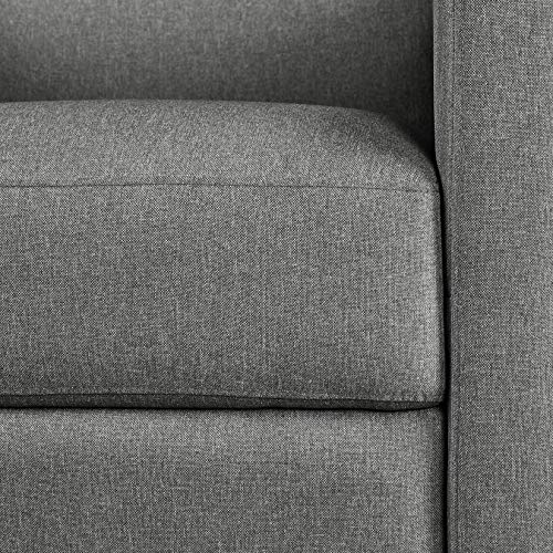 Yaheetech Fabric Recliner Chair with Adjustable Back & Footrest, Mid-Century Modern Accent Armchair Reading Chair, Tufted Upholstered Sofa with Pocket Spring for Living Room Bedroom Gray