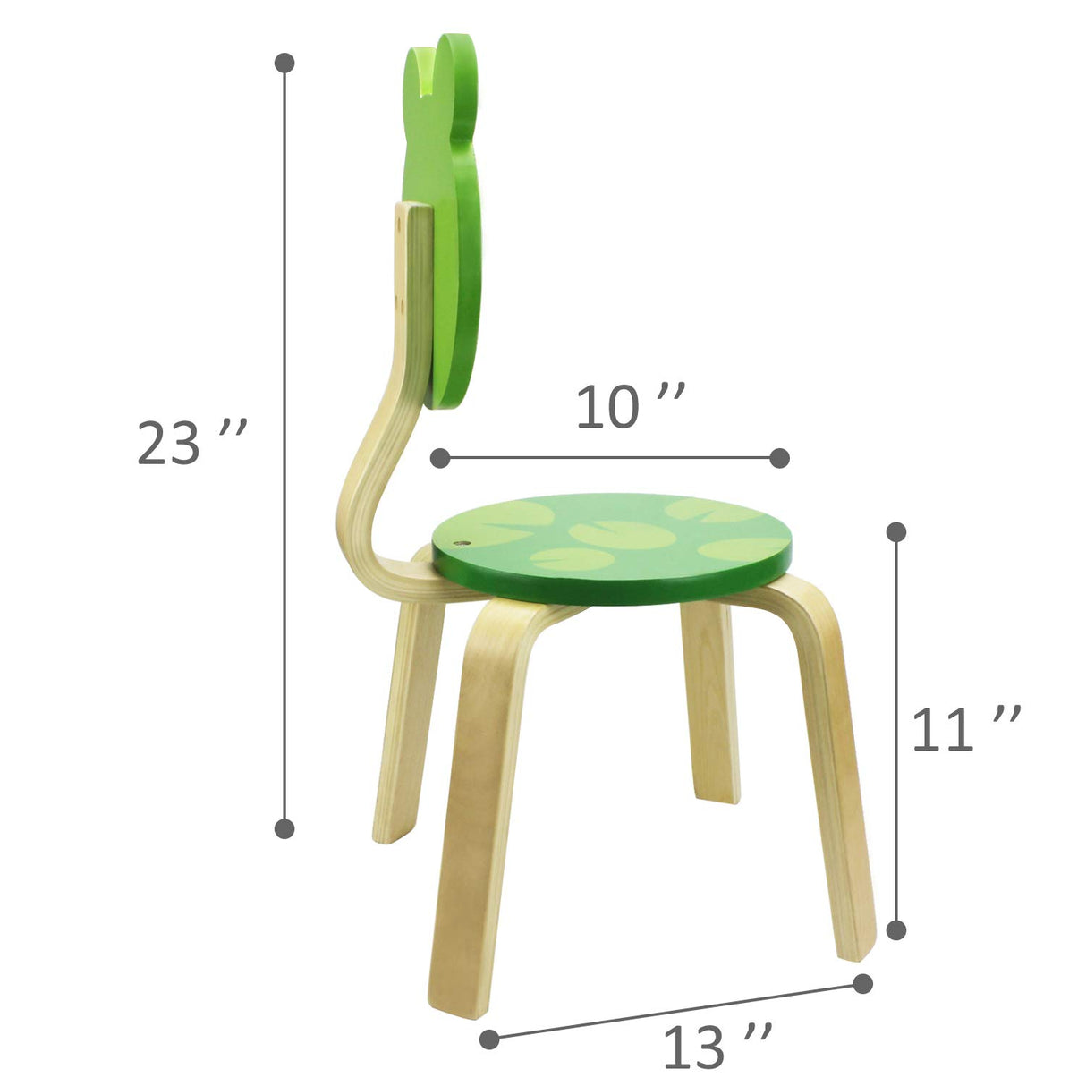 iPlay, iLearn 10 Inch Kids Solid Hard Wood Animal Chair, Stackable Wooden Finished, Preschool, Bedroom, Playroom, Nursery Seat, Frog Furniture Stool for Toddlers, Children, Boys, Girls iPlay, iLearn