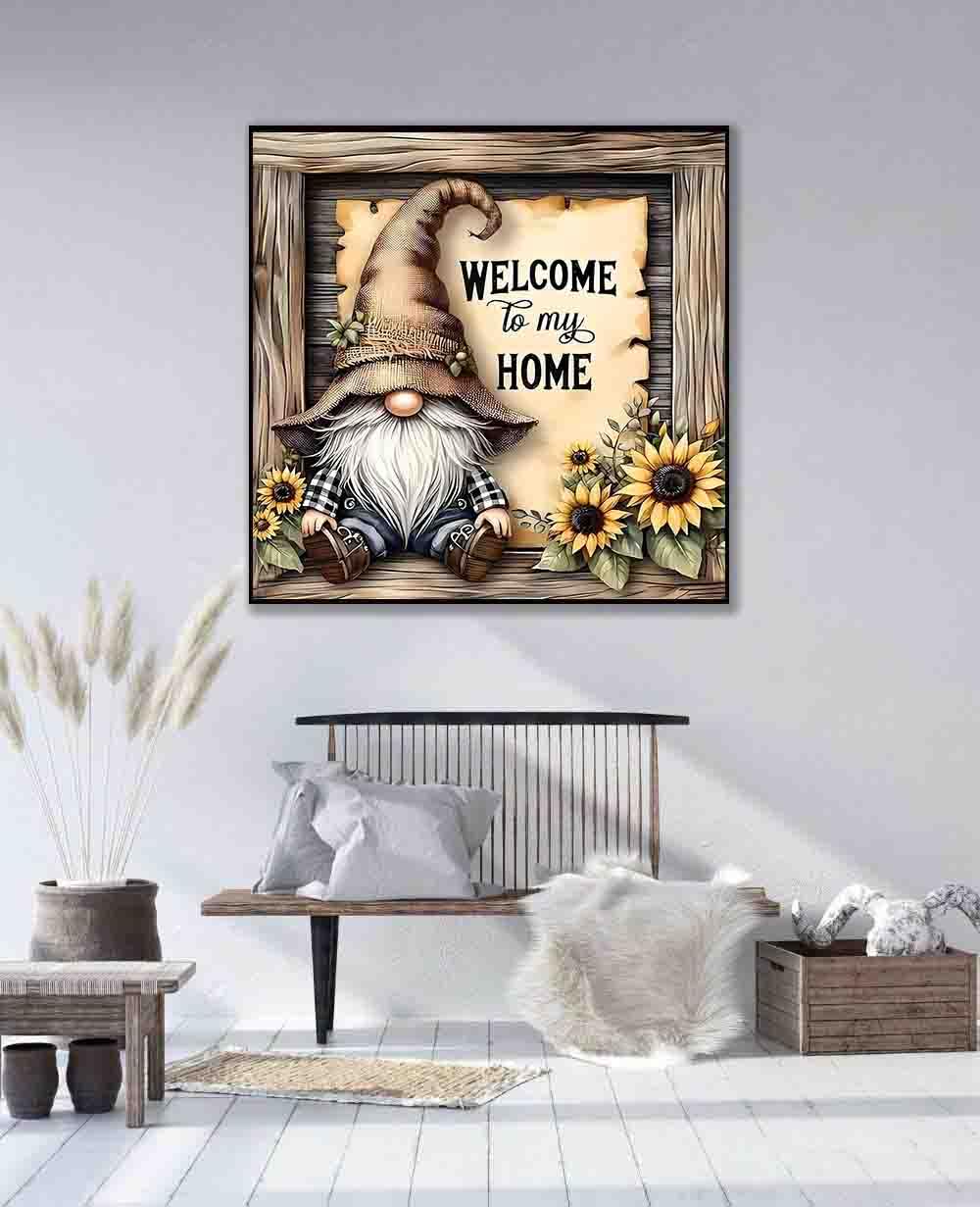 Gnome Cross Stitch Kits for Adults Beginner,Home Counted Cross Stitch Kits Printed Stitching Cute Patterns Dimensions Needlepoint Art Crafts Embroidery Kits for Adults Beginners DYAIANGMU