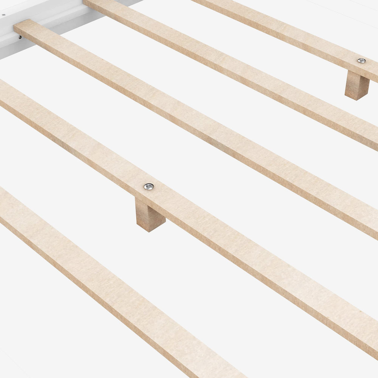 Merax Queen Size White Wooden Canopy Platform Bed Frame with Slat Support Merax