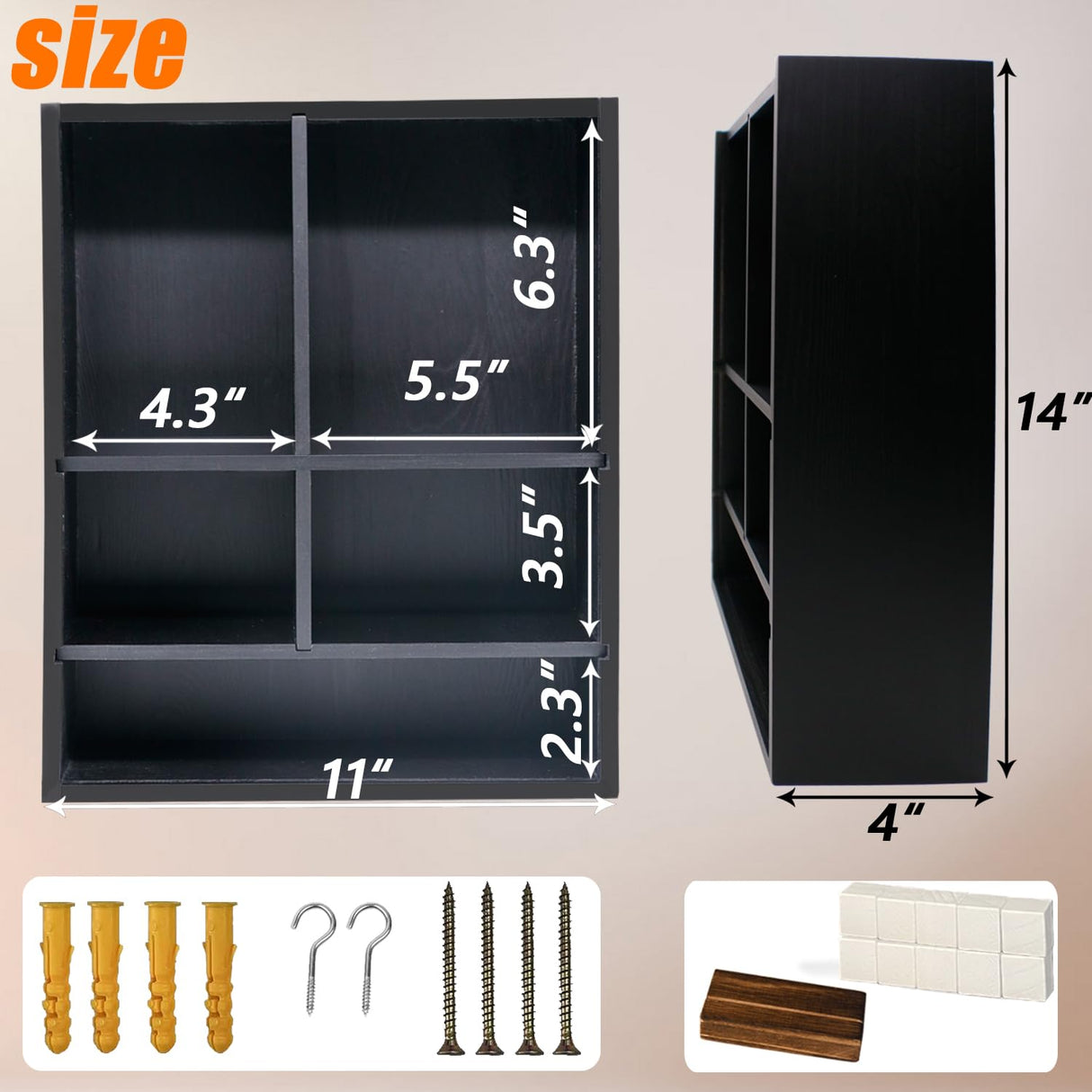 Sofunii Pet Memorial Shadow Box with Shelves for Dogs or Cats,11 * 14" Solid Wood Pet Frame Urn Ashes Display Case for as Loss Pet Remembrance Memory Keepsake - Black Sofunii