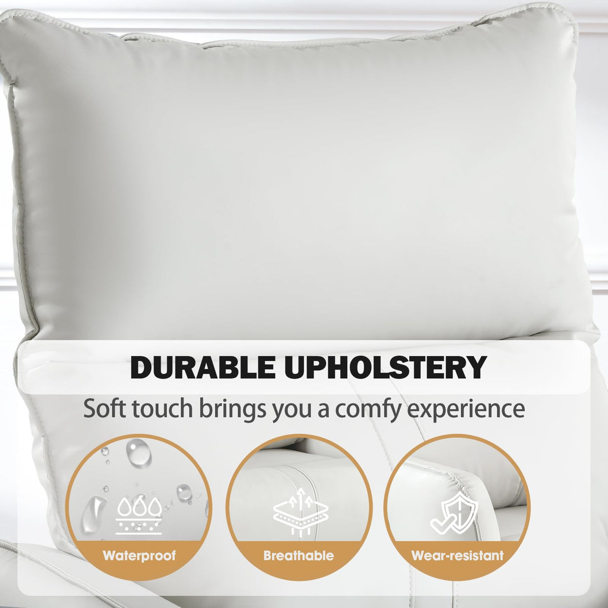 cinehome Swivel Rocker Recliner, Small Rocker Recliner Chairs for Adults, Overstuffed Faux Leather Manual Recliner, Glider Recliner, 360 Swivel Recliner Chair for Living Room cinkehome