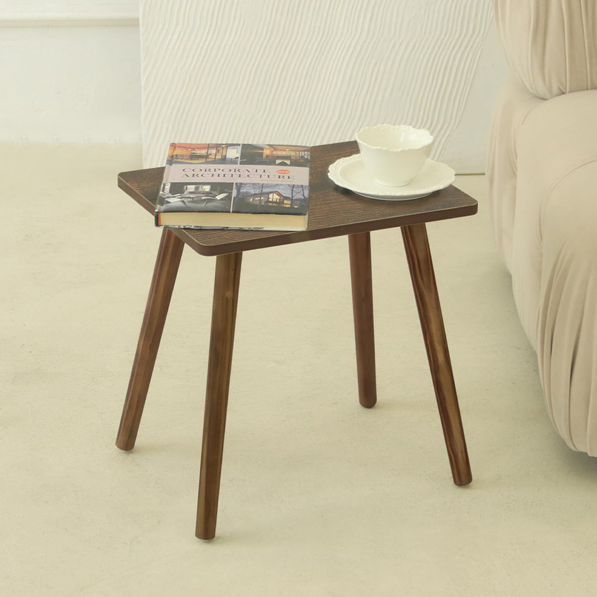 AWASEN Side Table, Small Wood End Table Living Room, Mini Bed Side Table Modern Accent Nightstand with Solid Wood for Bedroom Office Small Spaces, Rustic Brown AWASEN