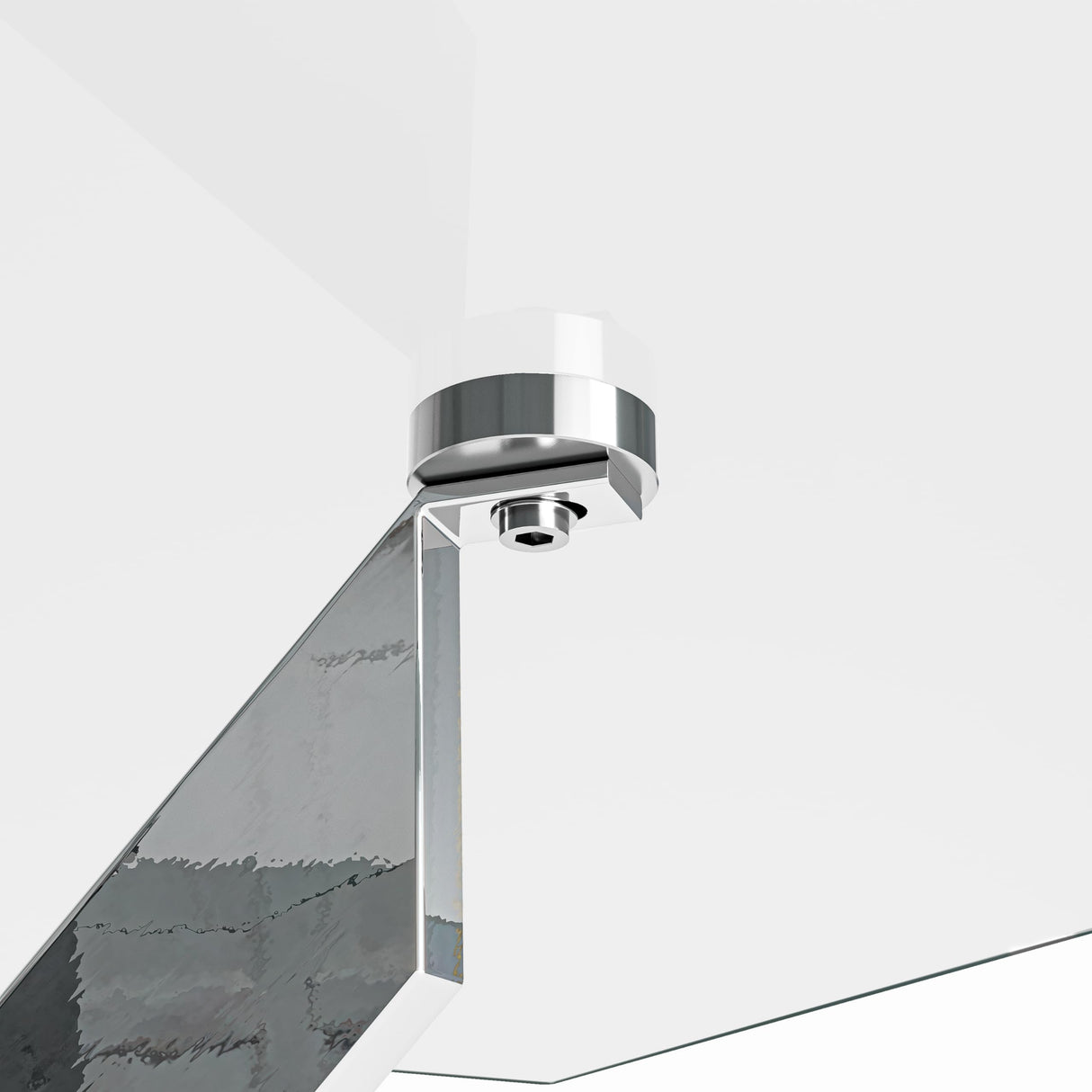 NIERN 5 Piece Dining Table Table Set, Tempered Glass Dining Table Set for 4 Kitchen Table Set with 4 Upholstered Chairs for Kitchen Dining Room (Sliver Table with White Chair) NIERN