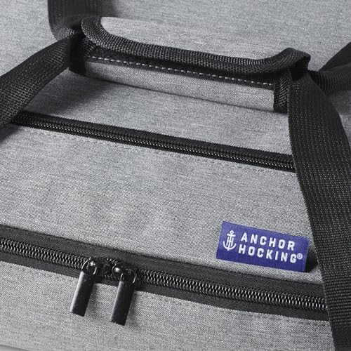 Anchor Hocking 3 Quart Glass Baking Dish with Lid, Insulated Carrier & Hot/Cold Pack Anchor Hocking