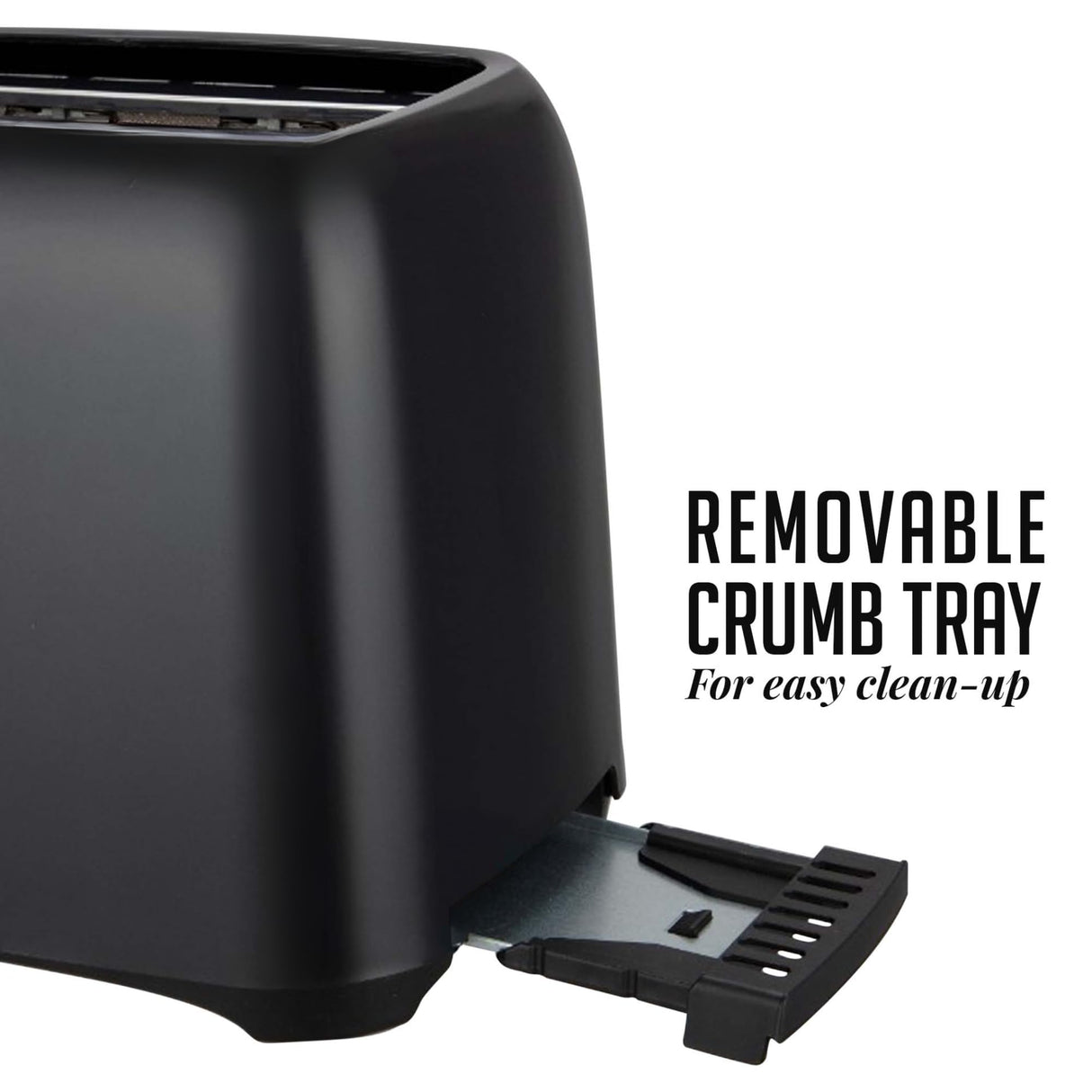 OVENTE Electric 2 Slice Toaster Machine with 6-Shade Toast Settings, 700W Power, Removable Crumb Tray and Compact Design Perfect for Toasting Bread, Bagels, Waffles and Puff Pastry, Black TP2210B OVENTE