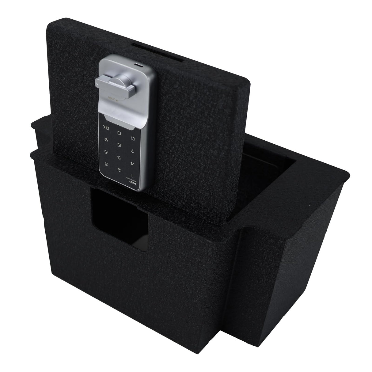 YOULAI Center Console Gun Safe - Console Gun Vault Compatible with Chevy Silverado 1500/GMC Sierra 1500 2023-2025, FIT 2022 Refreshed Model with Electronic Keypad Lock. YOULAI