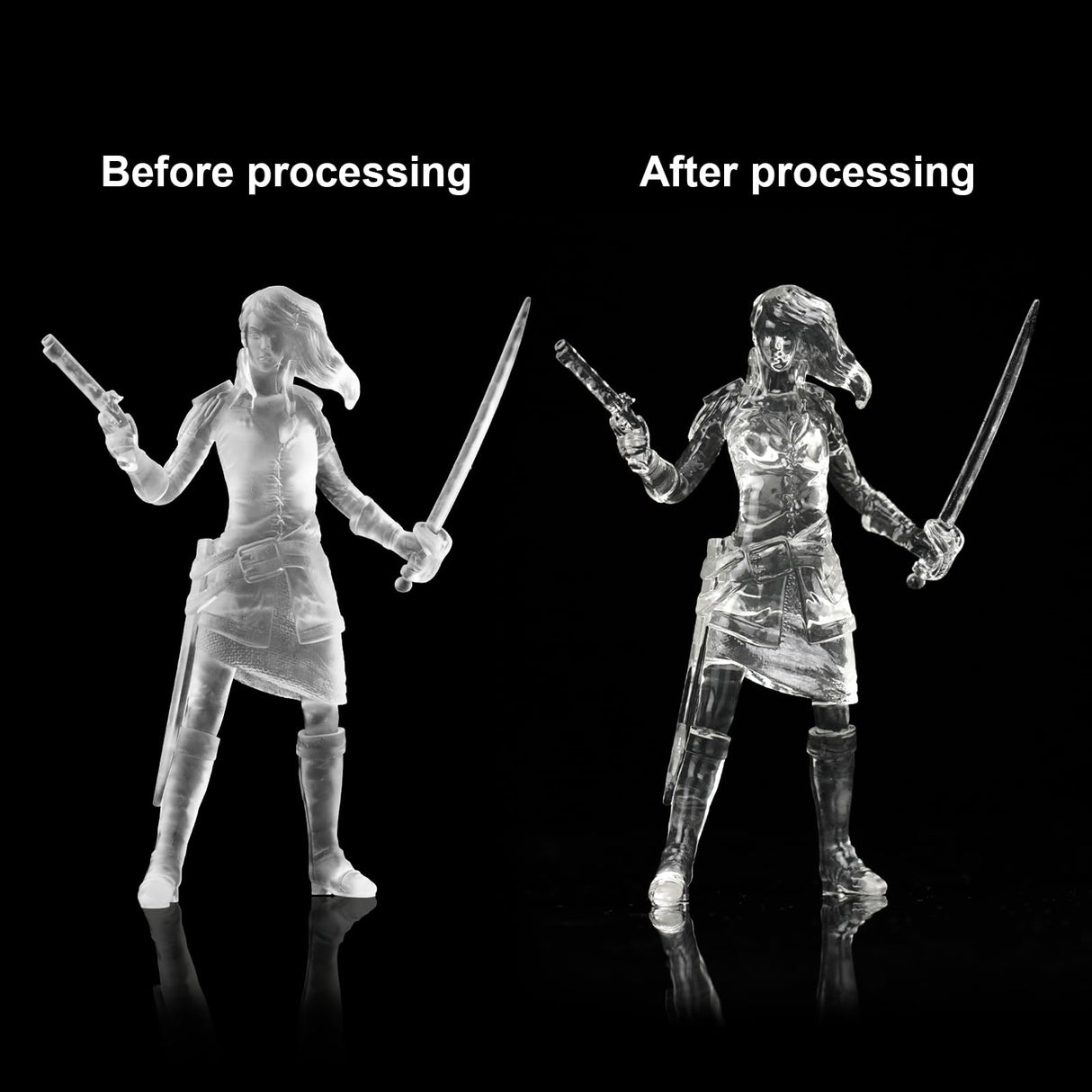 NextShapes Clear Pro 3D Printer Resin, Glass-Like Ultra High Transparency, Non-Yellowing & Non-Brittle, High Precision 405nm UV Curing Resin for LCD/DLP 3D Printing (Clear, 500g) NextShapes