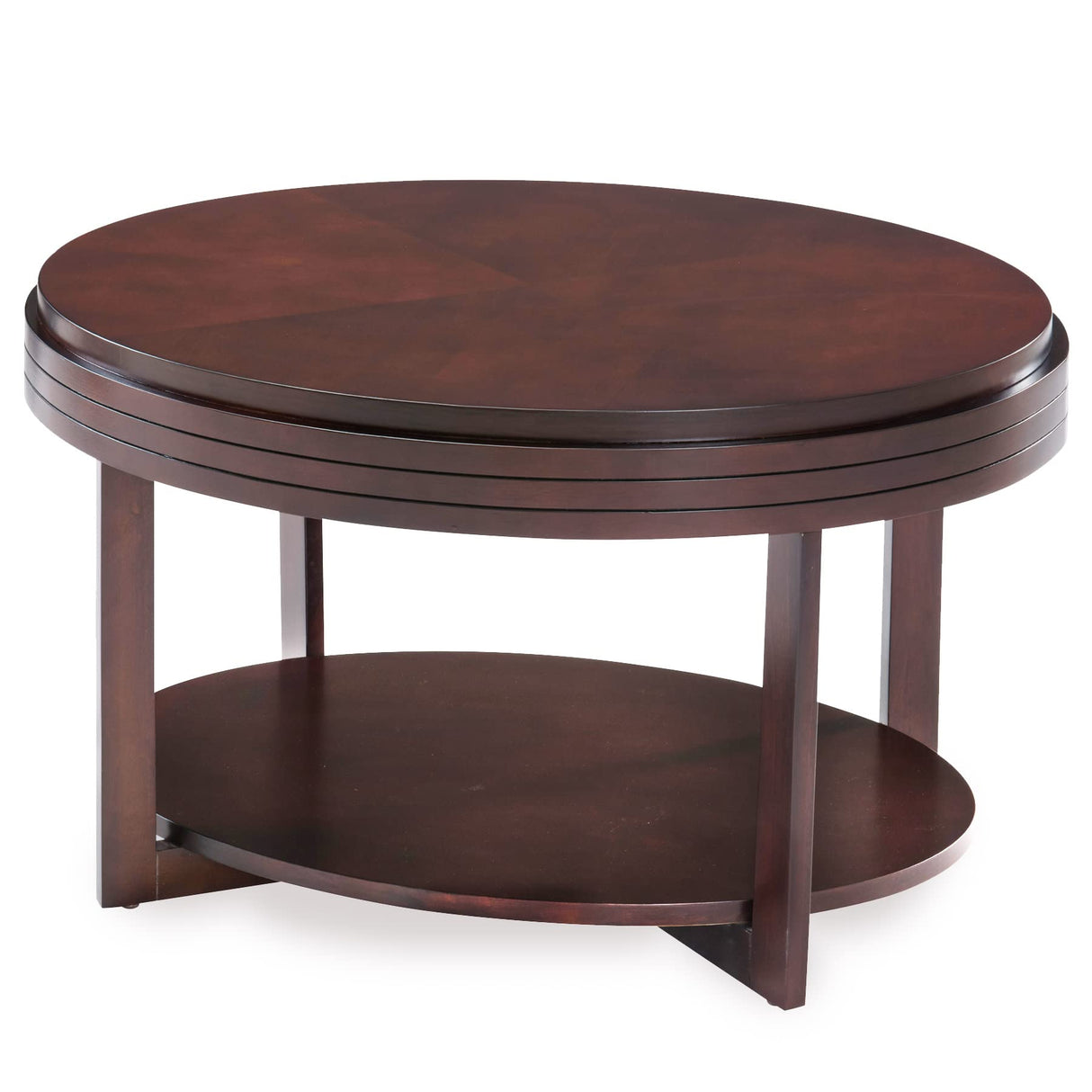 Leick Home 10109-CH Oval Small Coffee Table with Shelf, Chocolate Cherry, 23 in x 33 in x 19 Leick Home