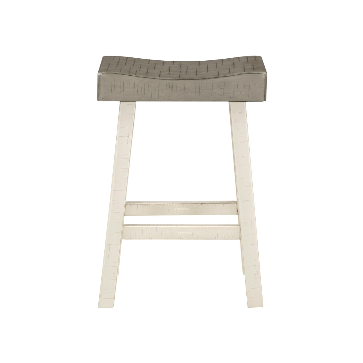 Lexicon Farmhouse Bar Table Set for 3 with Saddle Stools - Stylish White/Coffee Kitchen Dining Set Lexicon