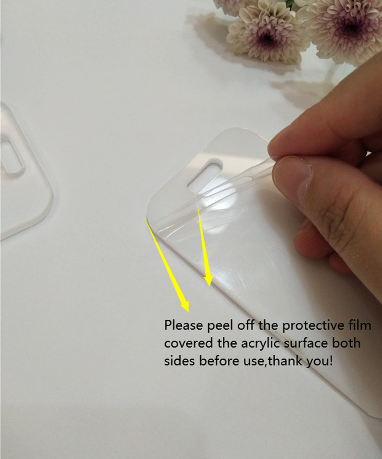 10pcs of Acrylic Rectangle Luggage Tags, Blank Acrylic Rectangle, Acrylic Blanks, Keychain Blanks, Acrylic Reserve Seating Tag (White) XIAOYUE