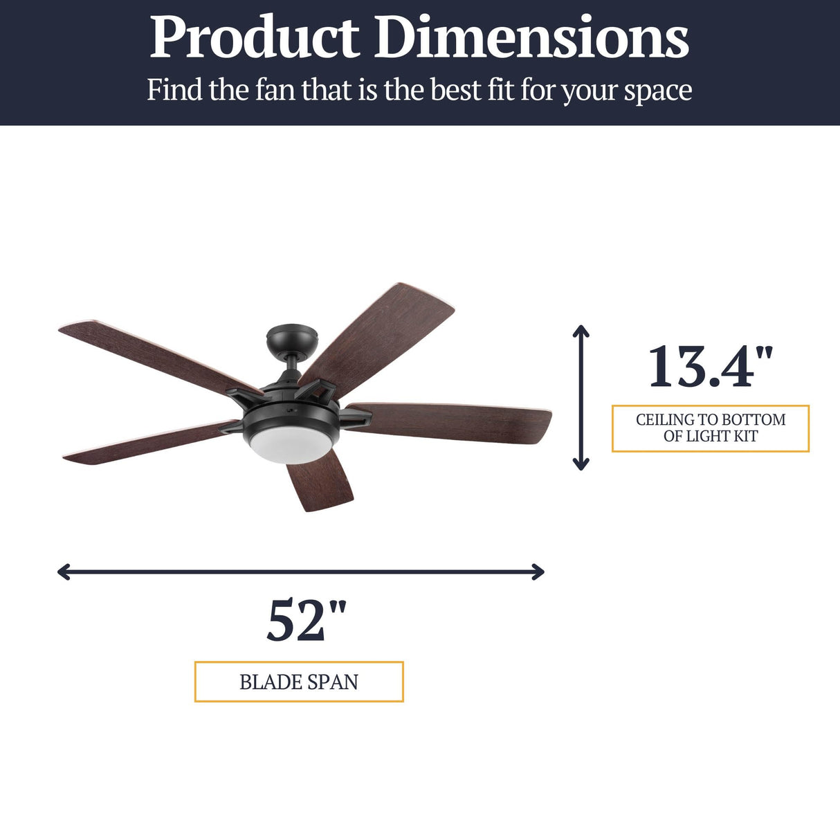 Prominence Home 51649-01 Lorelai Smart Ceiling Fan with Light and Remote, 52, Bronze Prominence Home