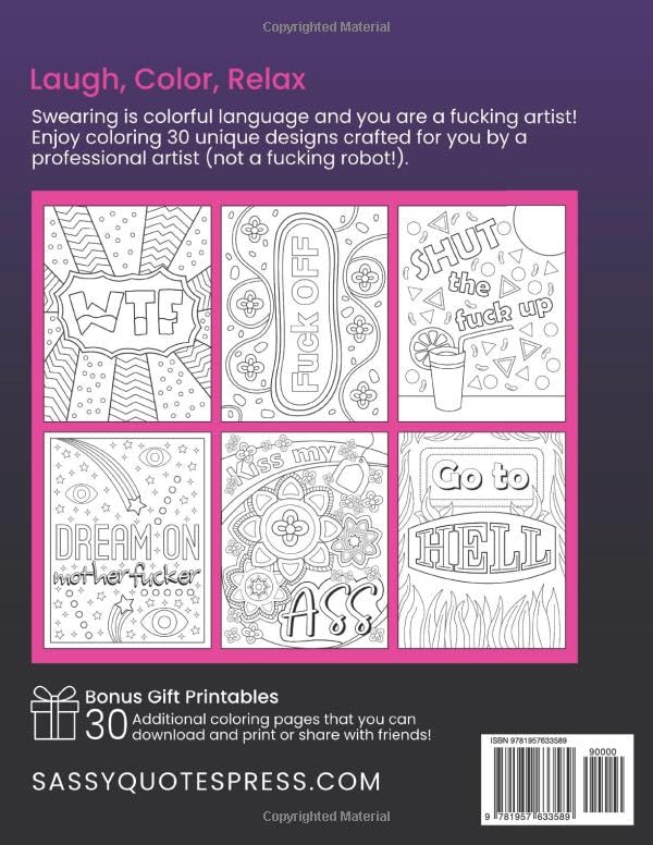 The Art of Saying Fuck No: Swear Coloring Book (Swear Word Coloring Books for Women) WoodArtSupply