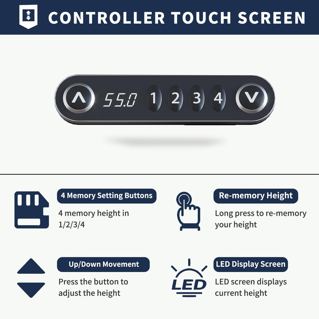 HEONAM Electric Standing Desk with Drawer, 63x30 Inches Height Adjustable Sit Stand Up Desk with Storage Shelf, Home Office Desk Computer Workstation with White Pearwood Top/White Frame HEONAM