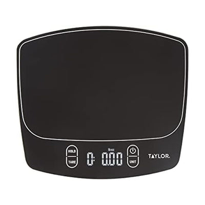 Taylor Waterproof Digital Kitchen Scale, 11 pounds, Black