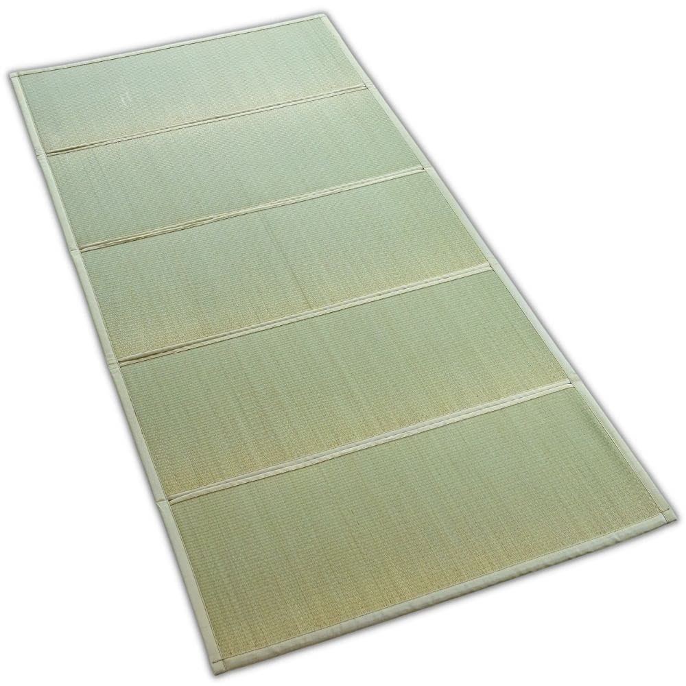 BJDesign Japanese Tatami Mat (Igusa Mattress), Foldable, Rush Grass, Floor Sleeping Japanese Futon Mattress Meditation Yoga Zen (Twin XL) BJDesign