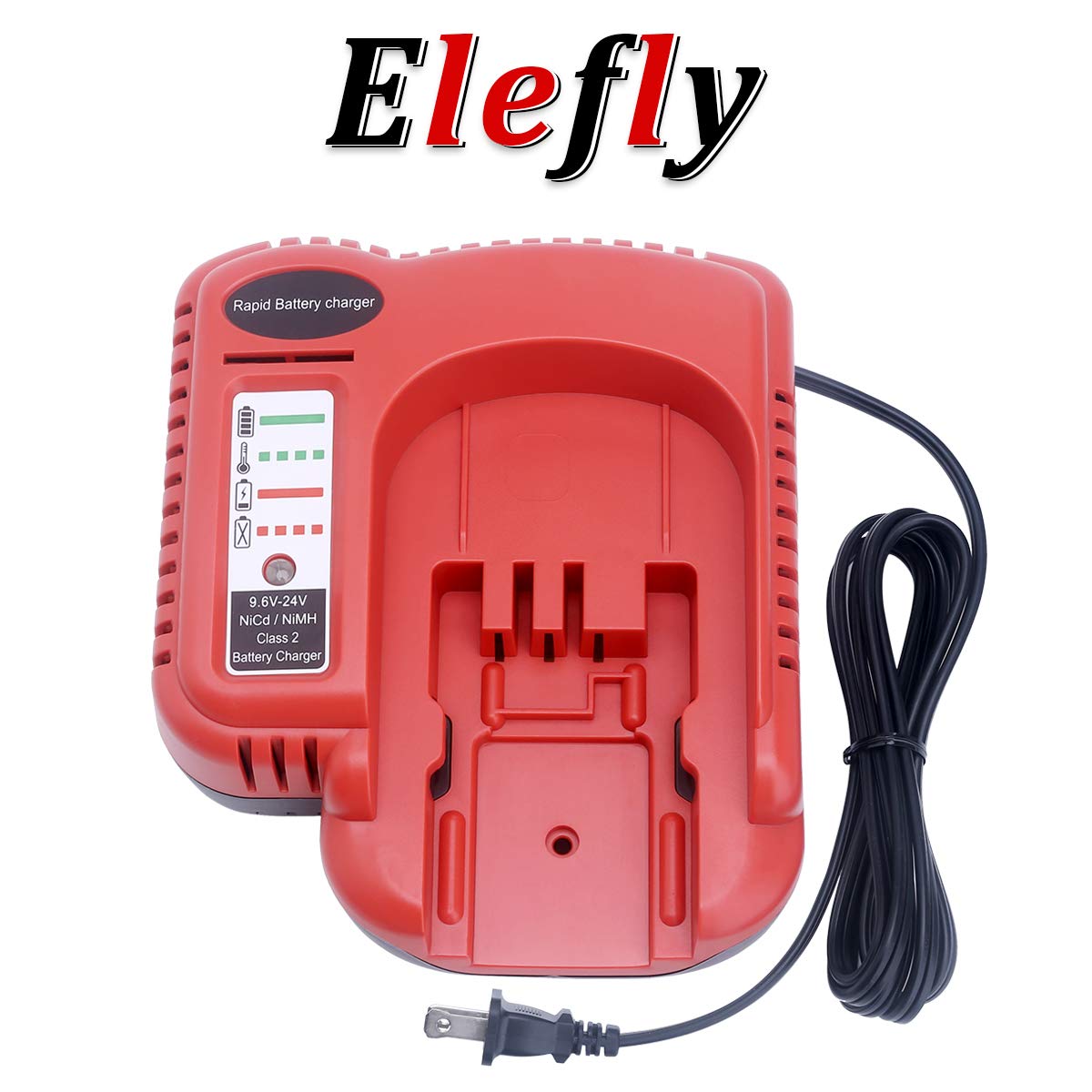 Elefly BDFC240 Battery Charger Compatible with Black and Decker 18V 14.4V 12V 9.6V 24V NiCD NiMH Battery HPB18 HPB18-OPE HPB14 HPB12 HPB96 HPB24, Compatible with Black and Decker 18V Charger ELEFLY