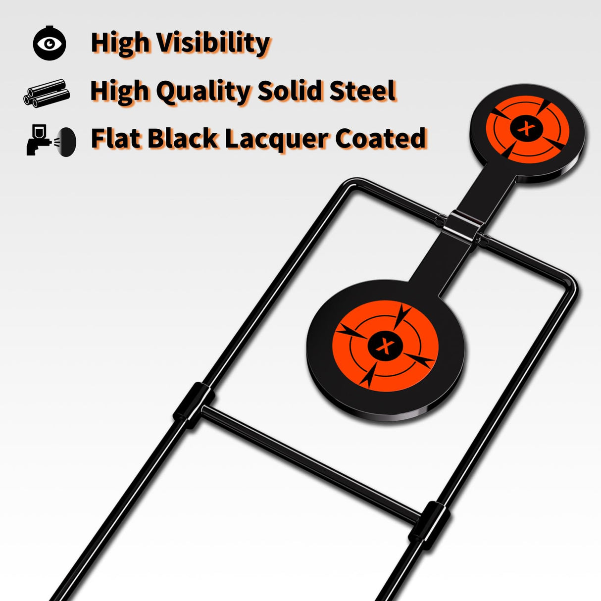 Highwild Double Spinner Shooting Targets - Auto Reset Steel Target - for Centerfire Handguns Up to .44 Magnum Highwild
