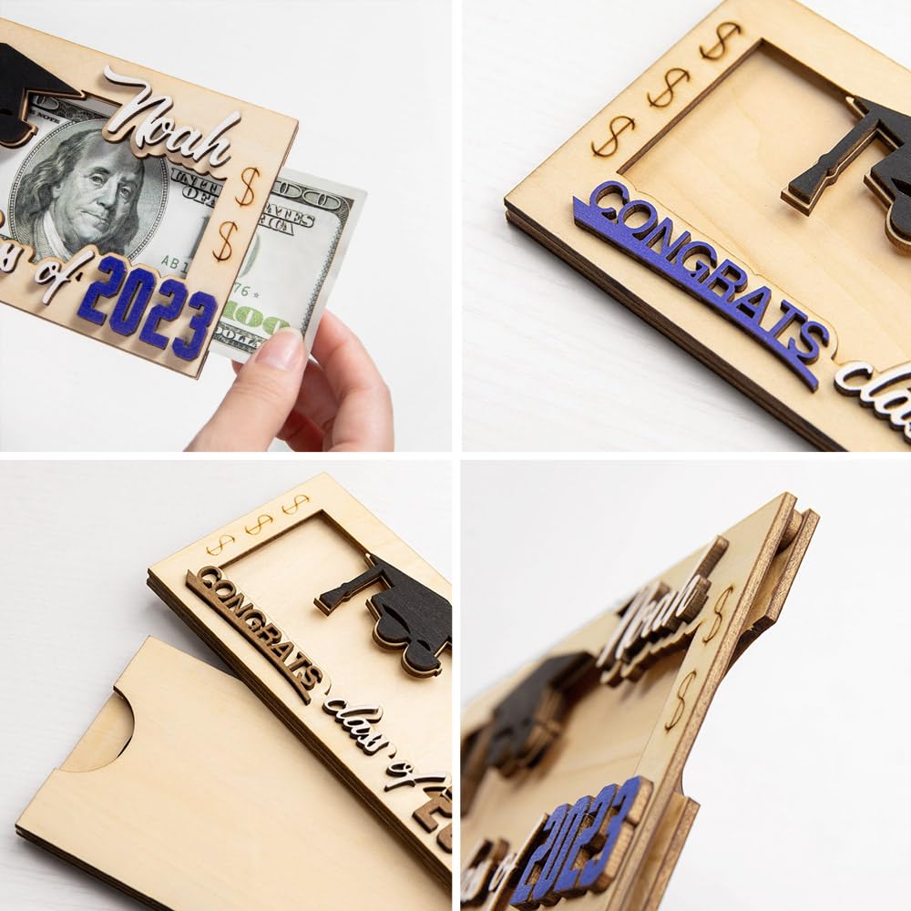 callie Personalized Wooden Cash Holder, Money Gift for Class of 2023, Custom Graduation Gift callie